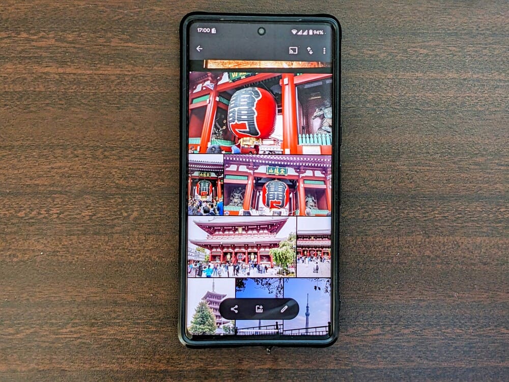 Google Pixel7ProでGoogleフォトのアプリを開いている画像