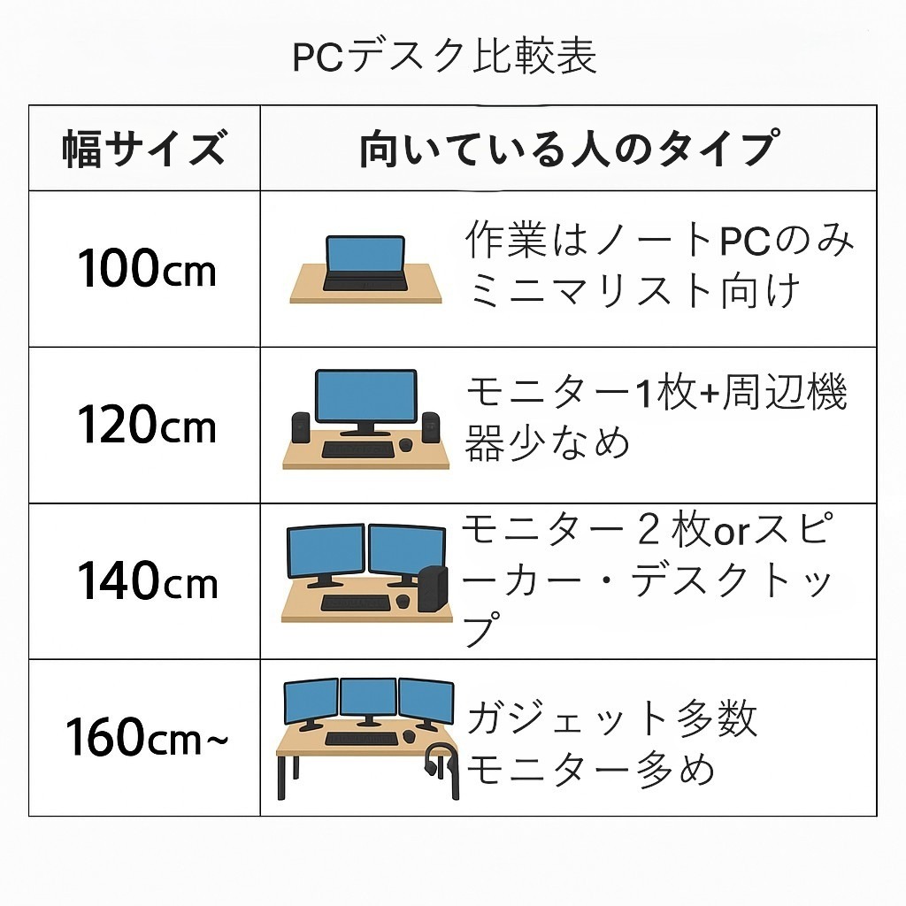 PCデスク比較表