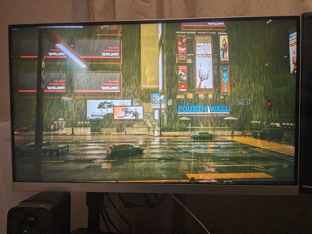 サイバーパンク2077のゲーム画面を直撮りした画像